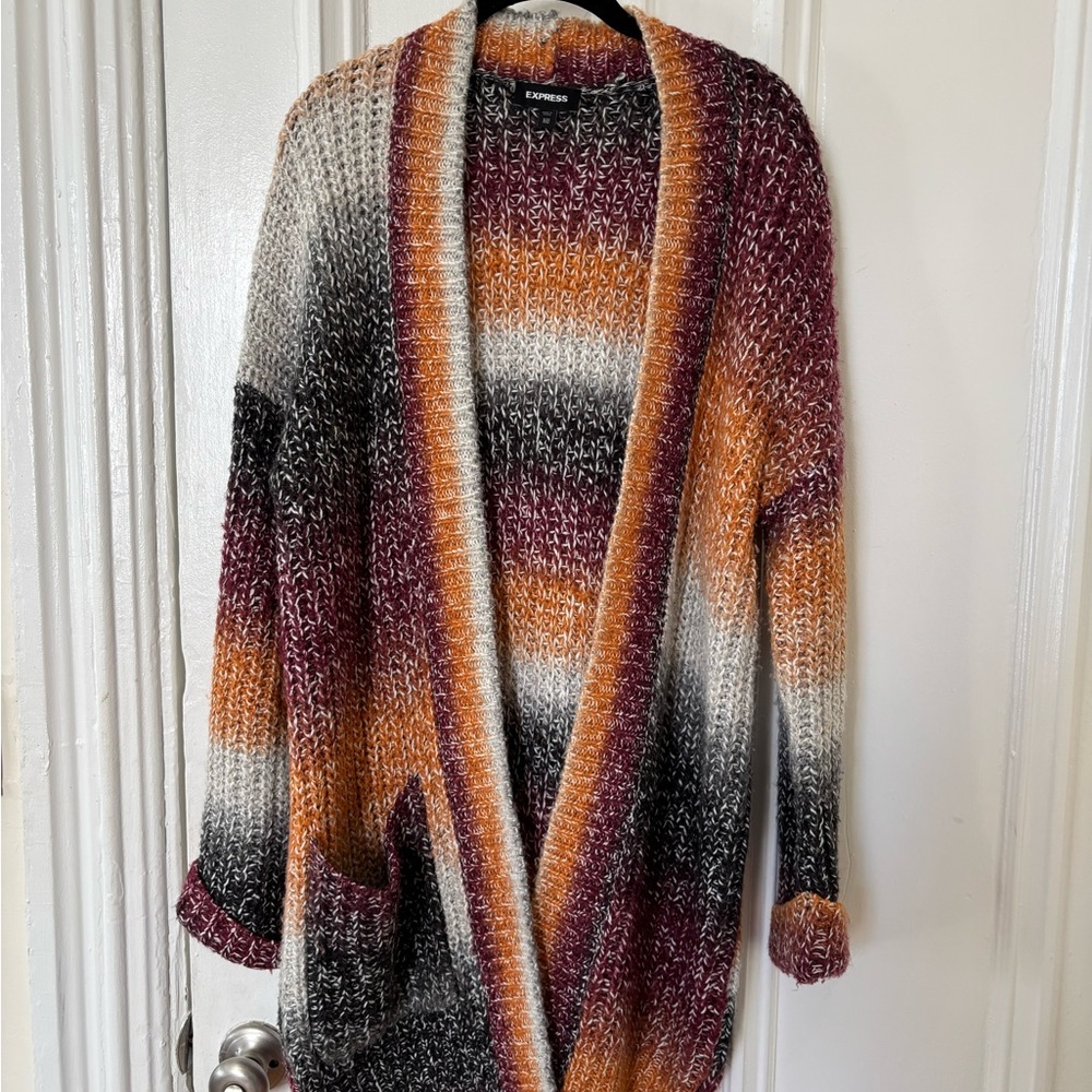 Express Multicolor Open-Front Cardigan - Picture 5 of 5